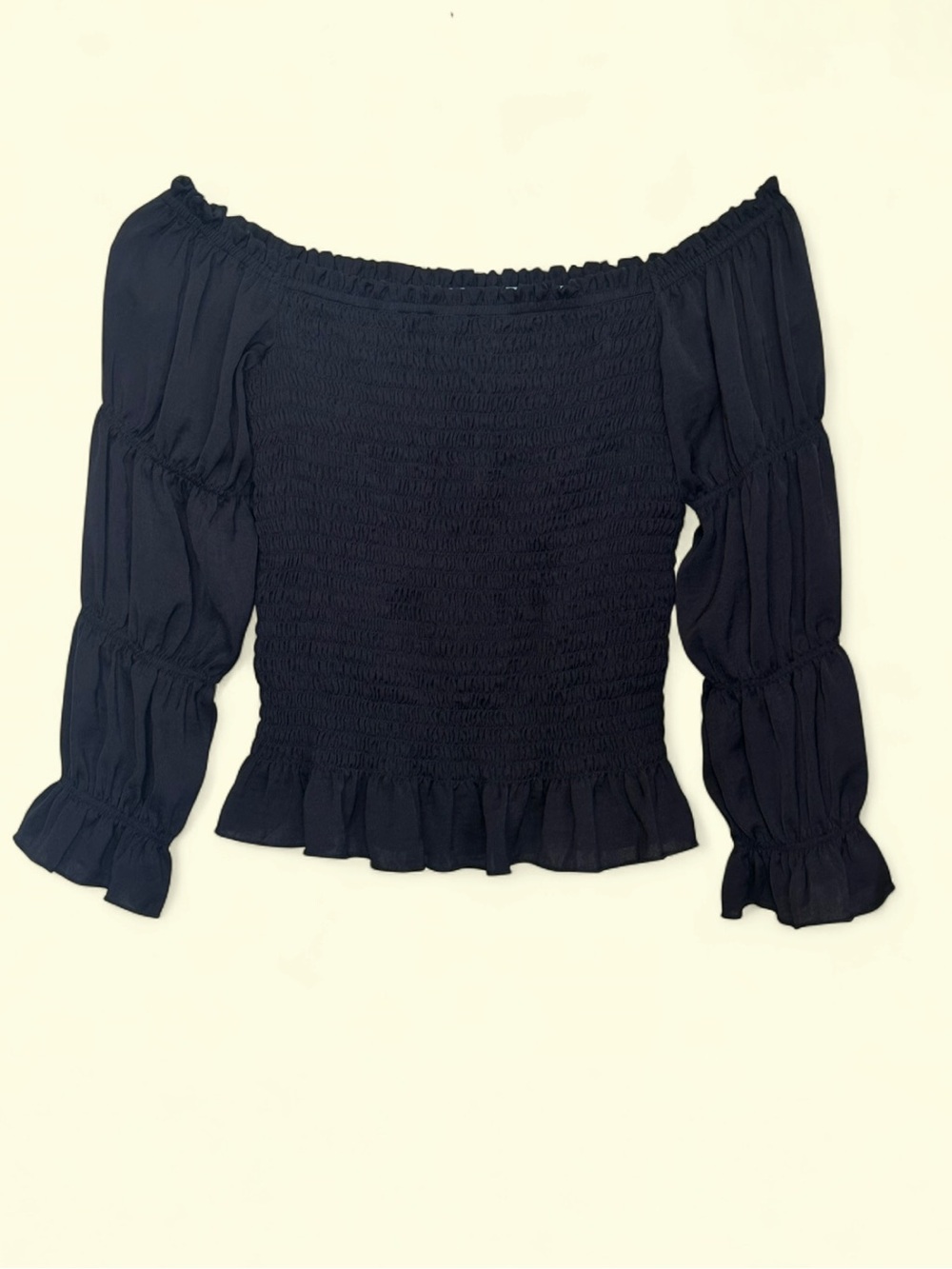 Express Black Dark Coquette Renaissance off-the-shoulder blouse